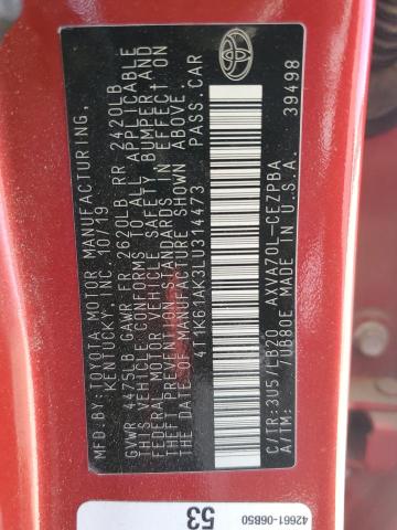 2020 TOYOTA CAMRY XSE - 4T1K61AK3LU314473
