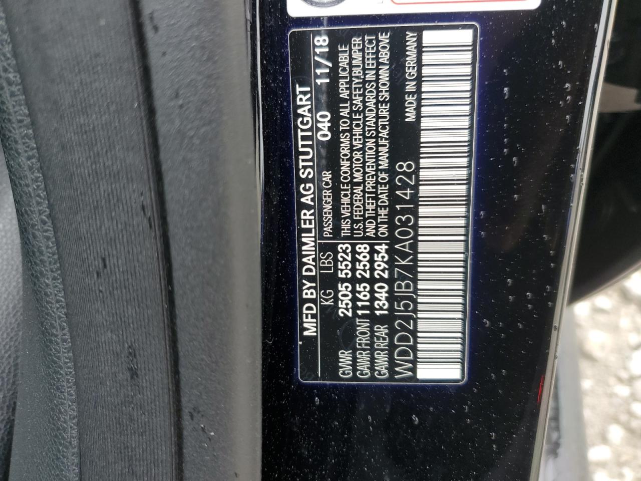 WDD2J5JB7KA031428 2019 Mercedes-Benz Cls 450