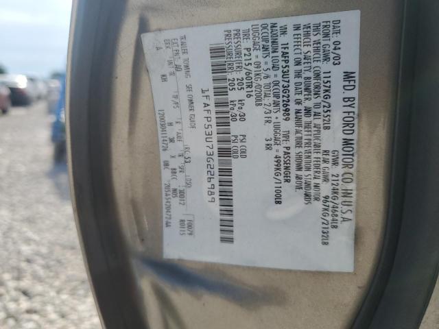 2003 Ford Taurus Se VIN: 1FAFP53U73G226989 Lot: 61674874