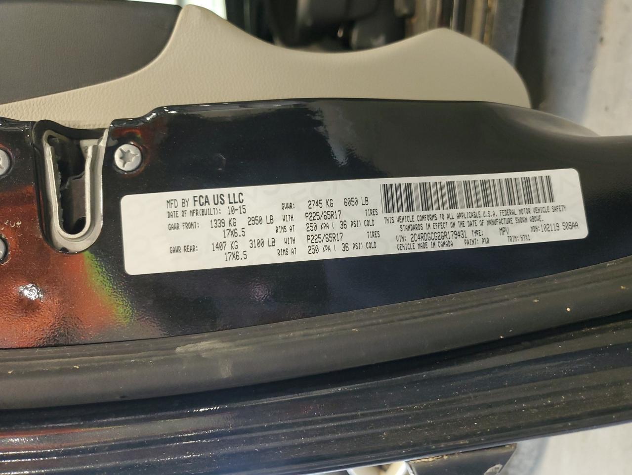 2016 Dodge Grand Caravan Sxt vin: 2C4RDGCG2GR179431