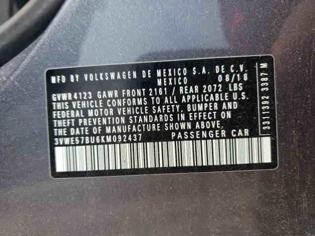 2019 VOLKSWAGEN JETTA SEL - 3VWE57BU6KM092437