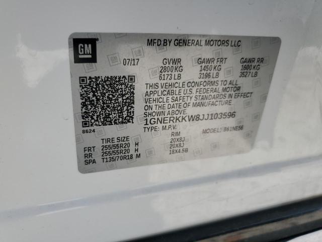 2018 CHEVROLET TRAVERSE P 1GNERKKW8JJ103596  62452634