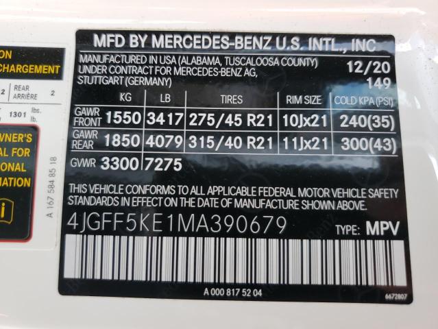 2021 Mercedes-Benz Gls 450 4Matic VIN: 4JGFF5KE1MA390679 Lot: 61058304