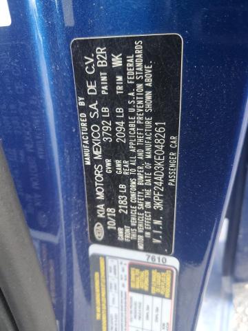 2019 Kia Forte Fe VIN: 3KPF24AD3KE048261 Lot: 60878224