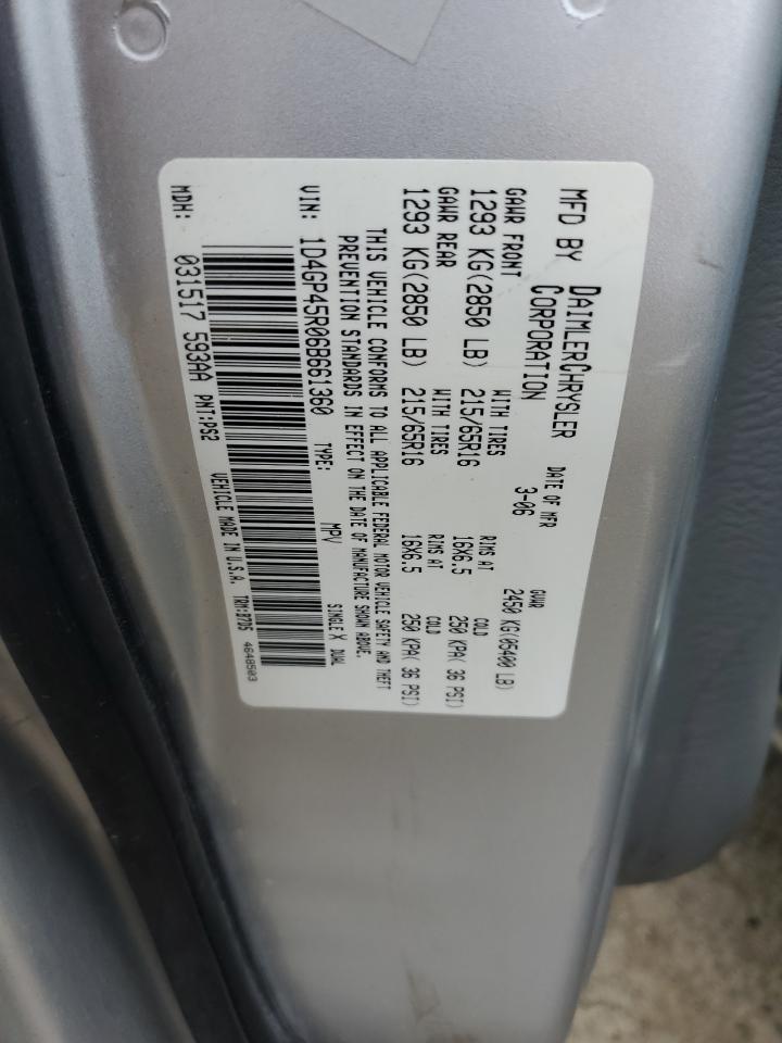 1D4GP45R06B661360 2006 Dodge Caravan Sxt