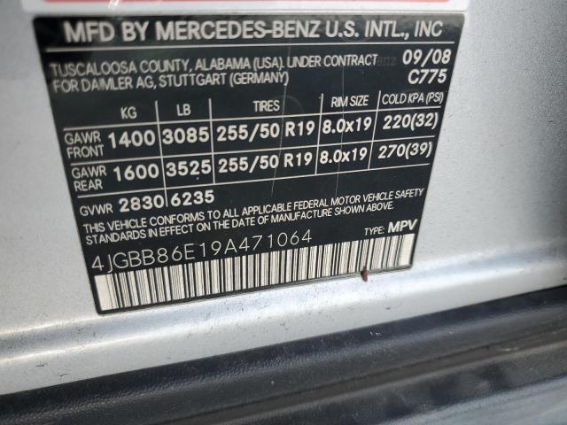 2009 Mercedes-Benz Ml 350 VIN: 4JGBB86E19A471064 Lot: 62820614