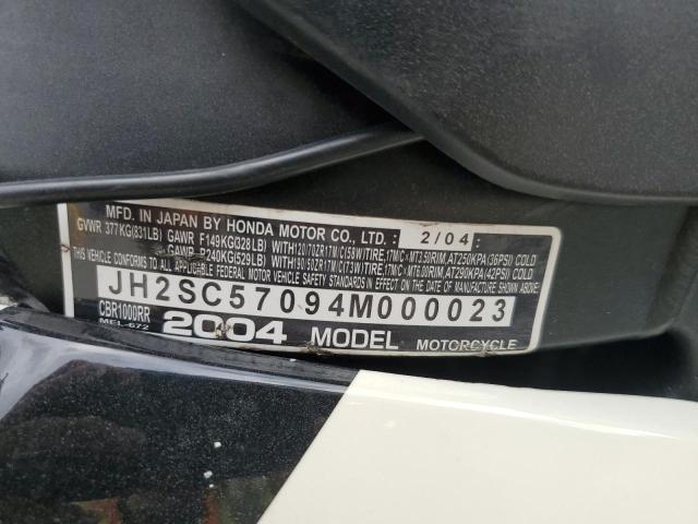 2004 HONDA CBR1000 RR - JH2SC57094M000023