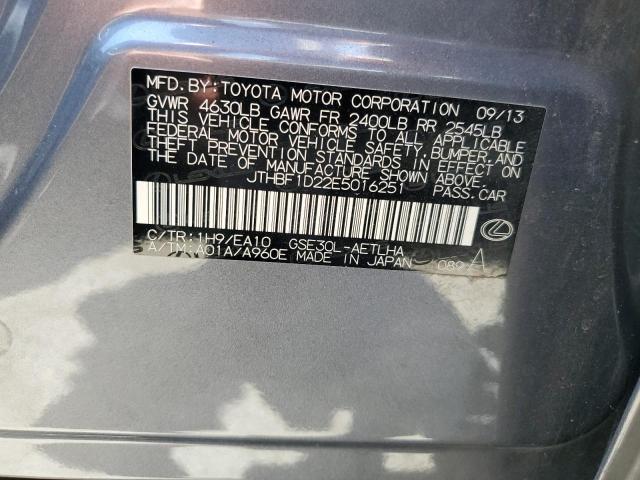 2014 Lexus Is 250 VIN: JTHBF1D22E5016251 Lot: 62549384