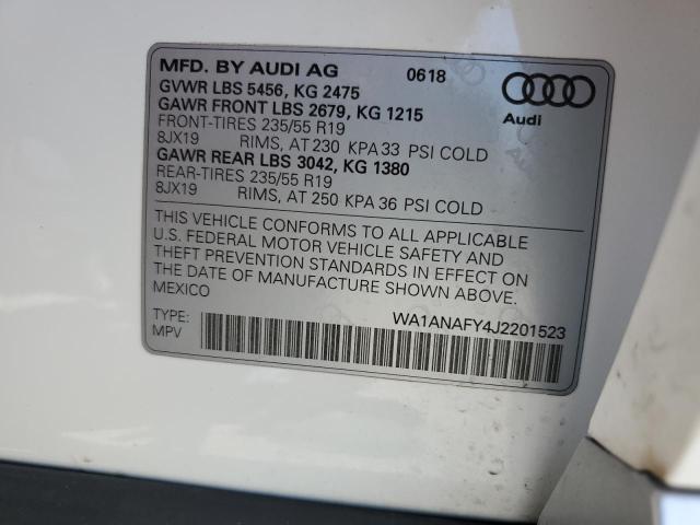 VIN WA1ANAFY4J2201523 2018 Audi Q5, Premium no.13