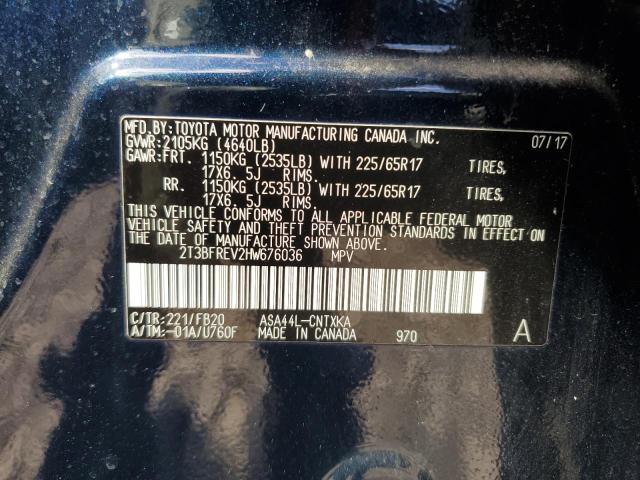 2017 Toyota Rav4 Le VIN: 2T3BFREV2HW676036 Lot: 61259264