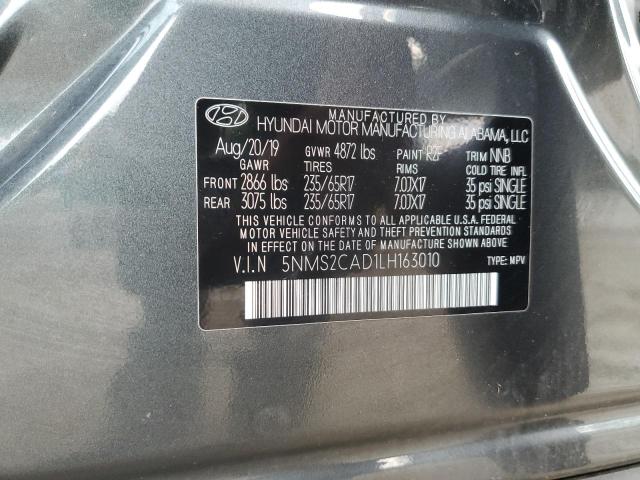 2020 Hyundai Santa Fe Se VIN: 5NMS2CAD1LH163010 Lot: 61866324