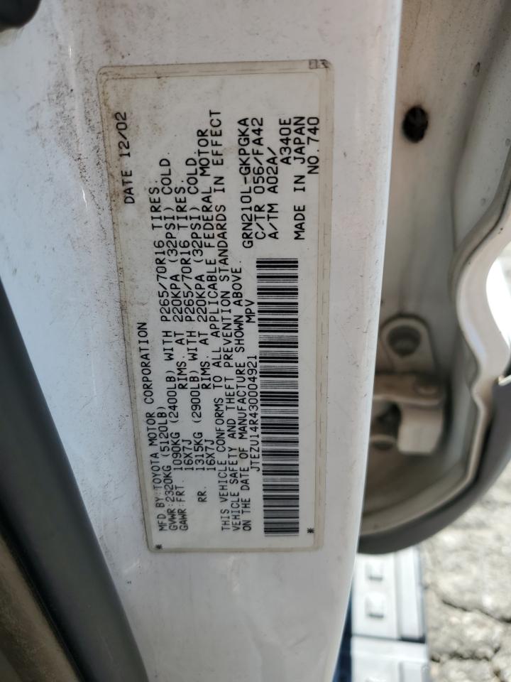 JTEZU14R430004921 2003 Toyota 4Runner Sr5