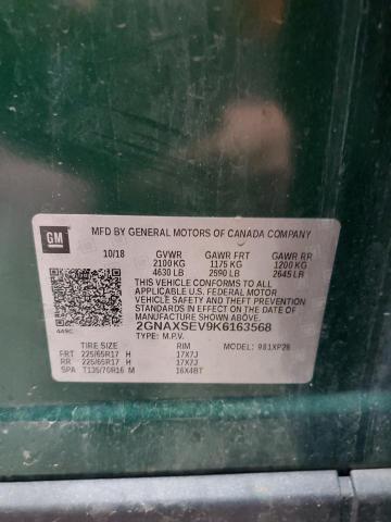 2019 Chevrolet Equinox Ls VIN: 2GNAXSEV9K6163568 Lot: 61434594