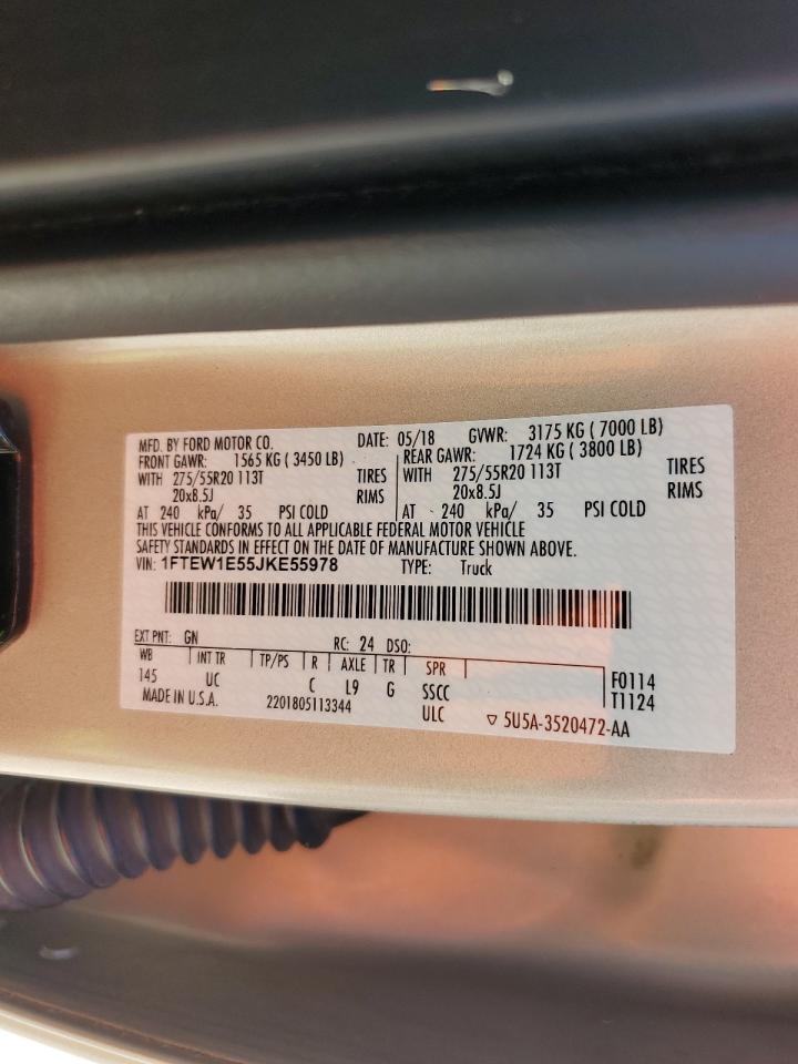 1FTEW1E55JKE55978 2018 Ford F150 Supercrew