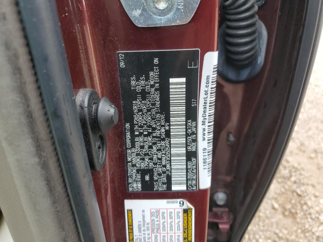 JTJBM7FX5D5054992 2013 Lexus Gx 460