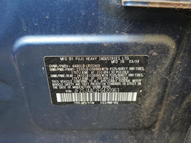 2015 Subaru Forester 2.5I VIN: JF2SJAAC2FG420963 Lot: 61758184