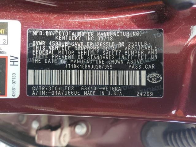 2018 TOYOTA AVALON XLE - 4T1BK1EB9JU287959