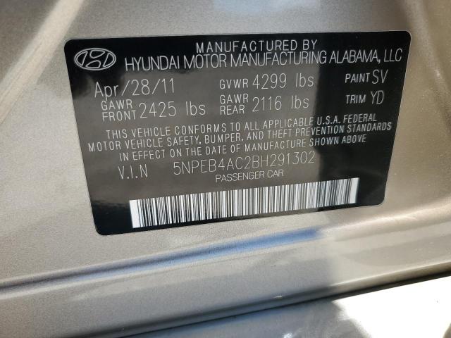 2011 Hyundai Sonata Gls VIN: 5NPEB4AC2BH291302 Lot: 61409864