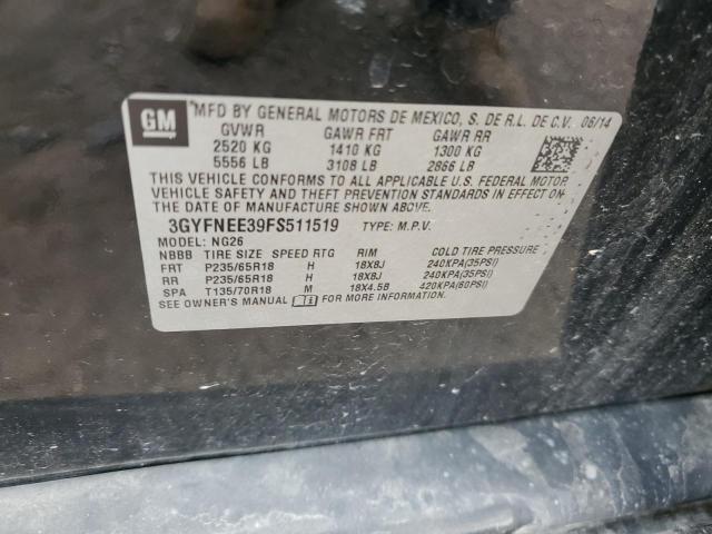 2015 Cadillac Srx Luxury Collection VIN: 3GYFNEE39FS511519 Lot: 61431374