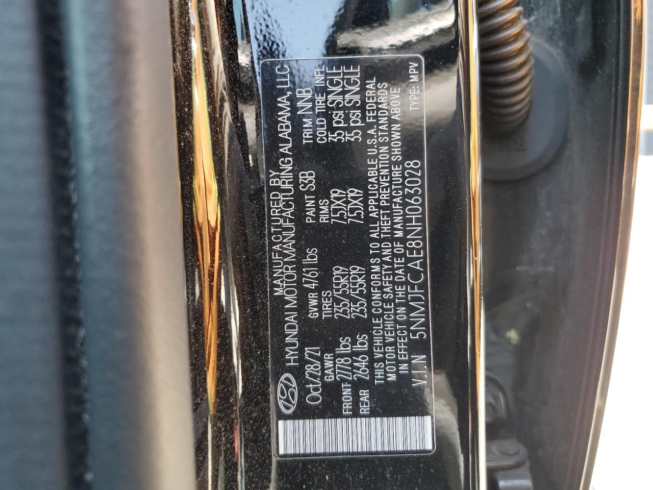 5NMJFCAE8NH063028 2022 Hyundai Tucson Sel