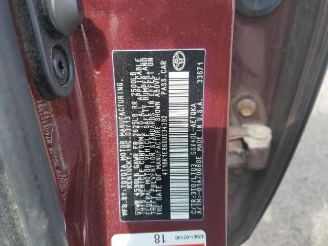 2013 Toyota Avalon Base VIN: 4T1BK1EB6DU034392 Lot: 62214264