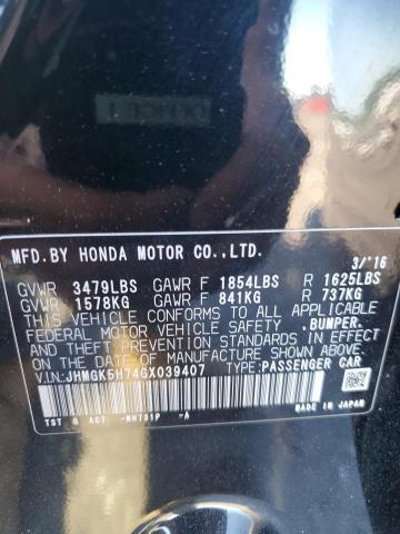 2016 Honda Fit Ex VIN: JHMGK5H74GX039407 Lot: 62485174