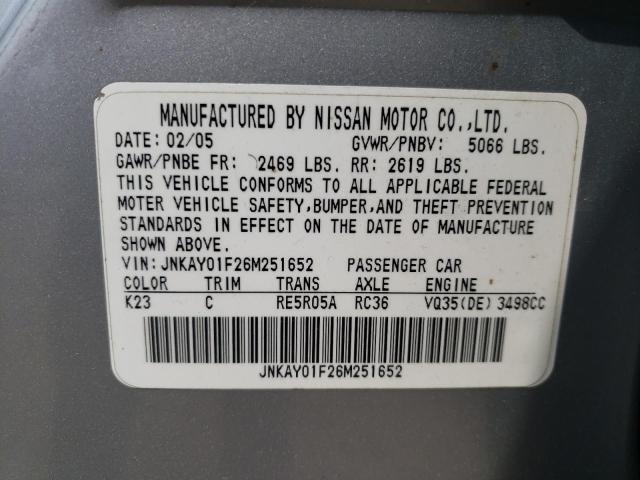 JNKAY01F26M251652 2006 Infiniti M35 Base