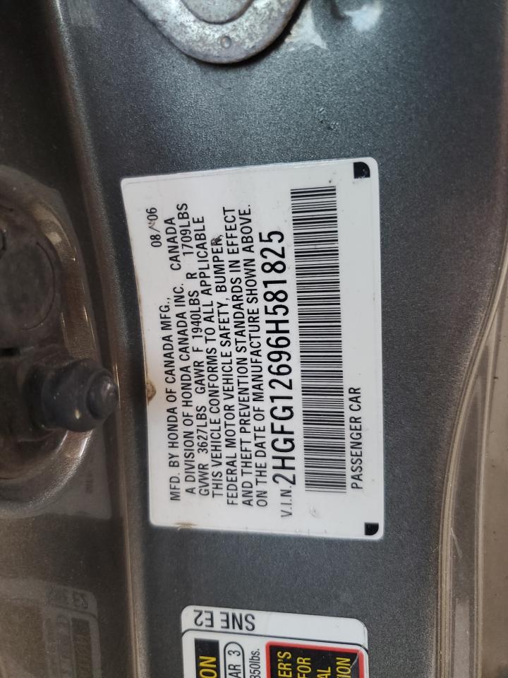 2HGFG12696H581825 2006 Honda Civic Lx 2HGFG12696H581825 2006 Honda Civic Lx