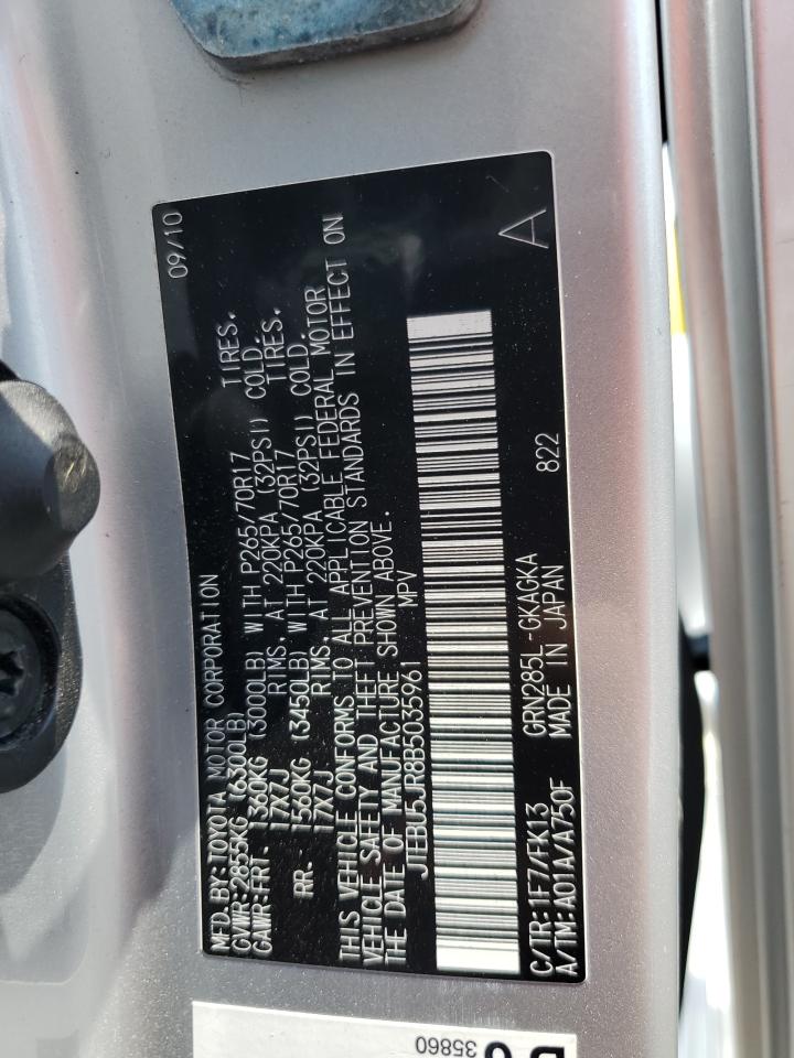 JTEBU5JR8B5035961 2011 Toyota 4Runner Sr5