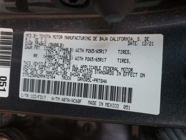 2022 Toyota Tacoma Double Cab VIN: 3TMCZ5AN2NM472764 Lot: 60931104