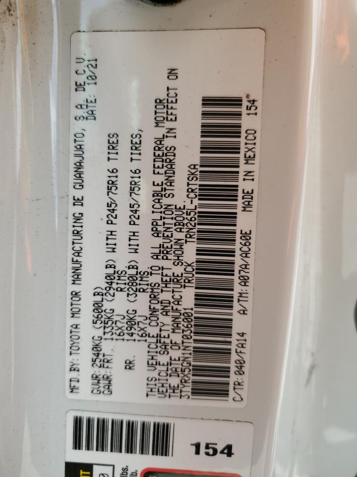 3TYRX5GN1NT036001 2022 Toyota Tacoma Access Cab