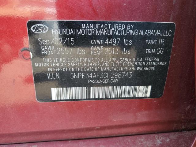 2016 HYUNDAI SONATA SPO - 5NPE34AF3GH298743