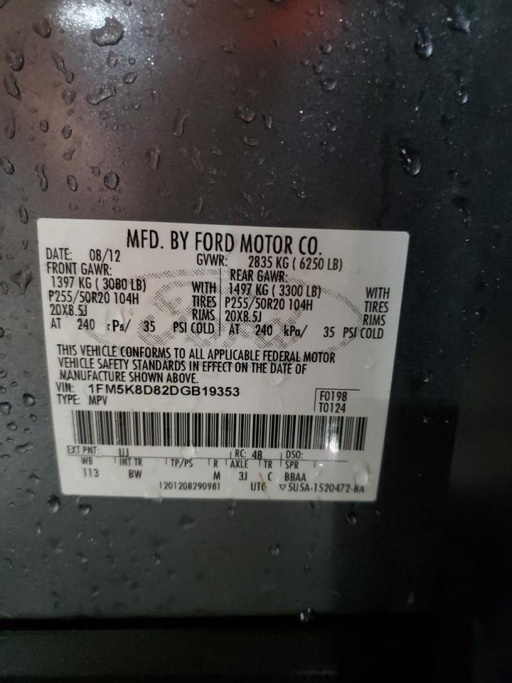 1FM5K8D82DGB19353 2013 Ford Explorer Xlt