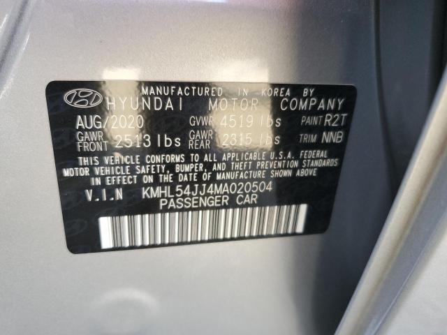 2021 Hyundai Sonata Hybrid VIN: KMHL54JJ4MA020504 Lot: 62042584