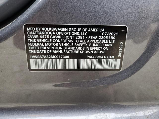 2021 VOLKSWAGEN PASSAT SE - 1VWSA7A32MC017309