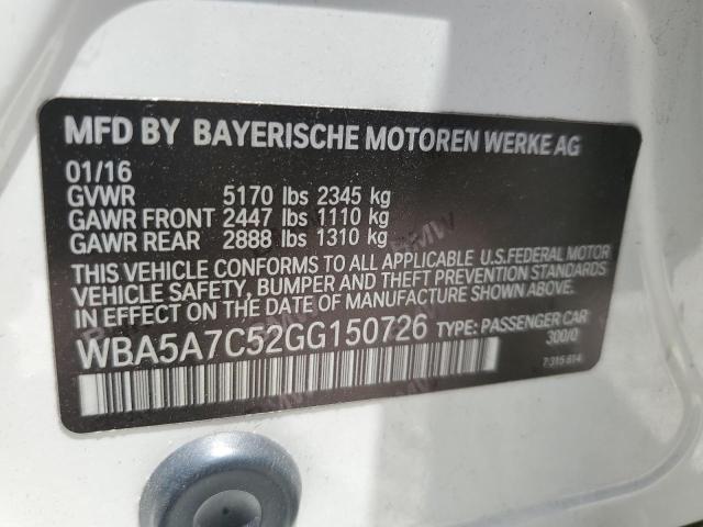 VIN WBA5A7C52GG150726 2016 BMW 5 Series, 528 XI no.12