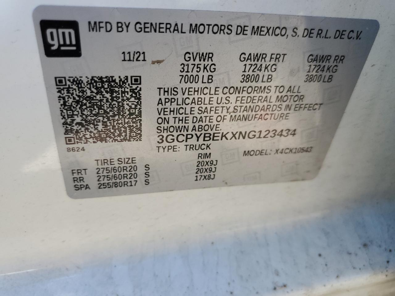 3GCPYBEKXNG123434 2022 Chevrolet Silverado Ltd K1500 Custom