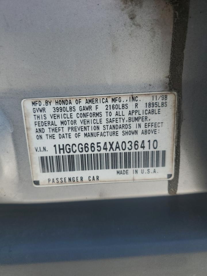1HGCG6654XA036410 1999 Honda Accord Lx