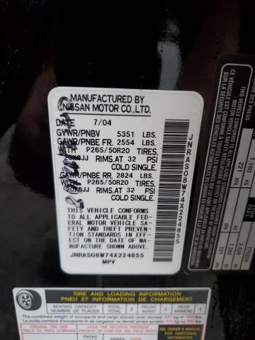 2004 Infiniti Fx35 VIN: JNRAS08W74X224855 Lot: 61010274