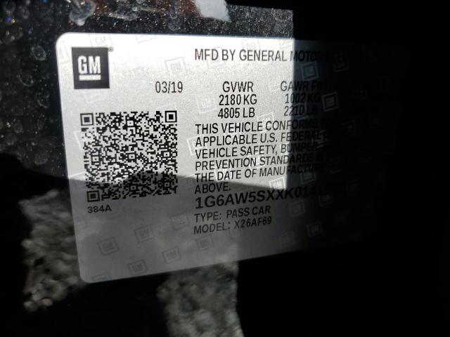 2019 CADILLAC CTS - 1G6AW5SXXK0141982