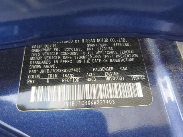 2019 Nissan Rogue Sport S VIN: JN1BJ1CRXKW327403 Lot: 62791994