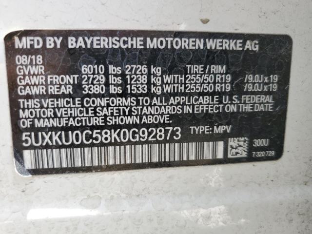 VIN 5UXKU0C58K0G92873 2019 BMW X6, Sdrive35I no.13