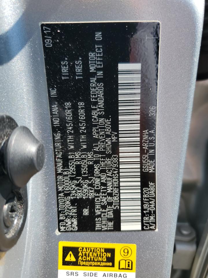 5TDBZRFH0HS479383 2017 Toyota Highlander Le