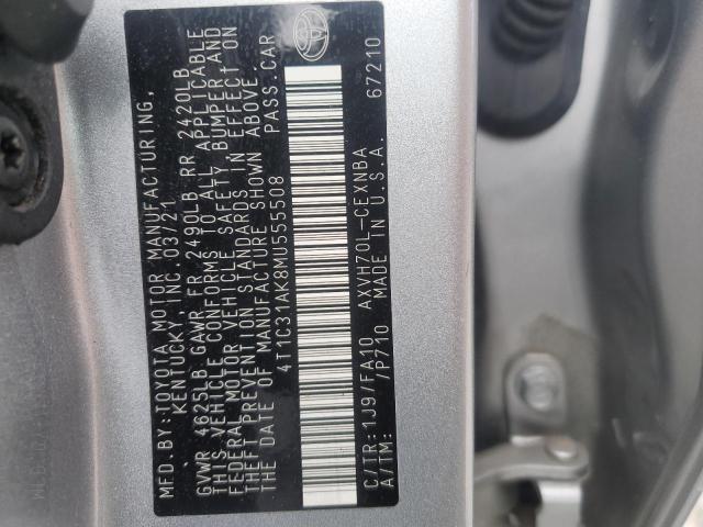 VIN 4T1C31AK8MU555508 2021 Toyota Camry, LE no.12