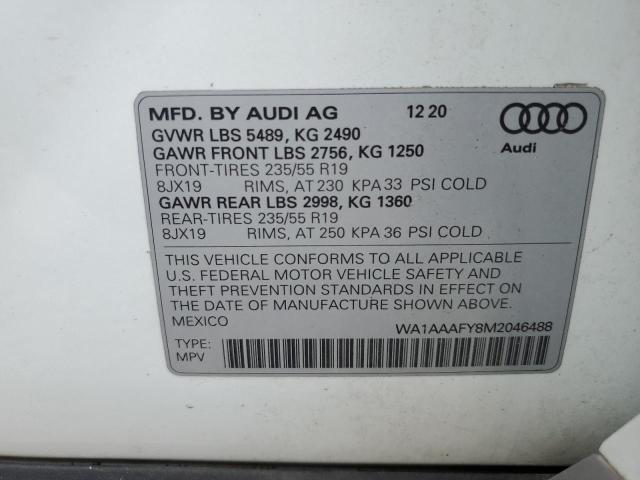 VIN WA1AAAFY8M2046488 2021 Audi Q5, Premium no.14