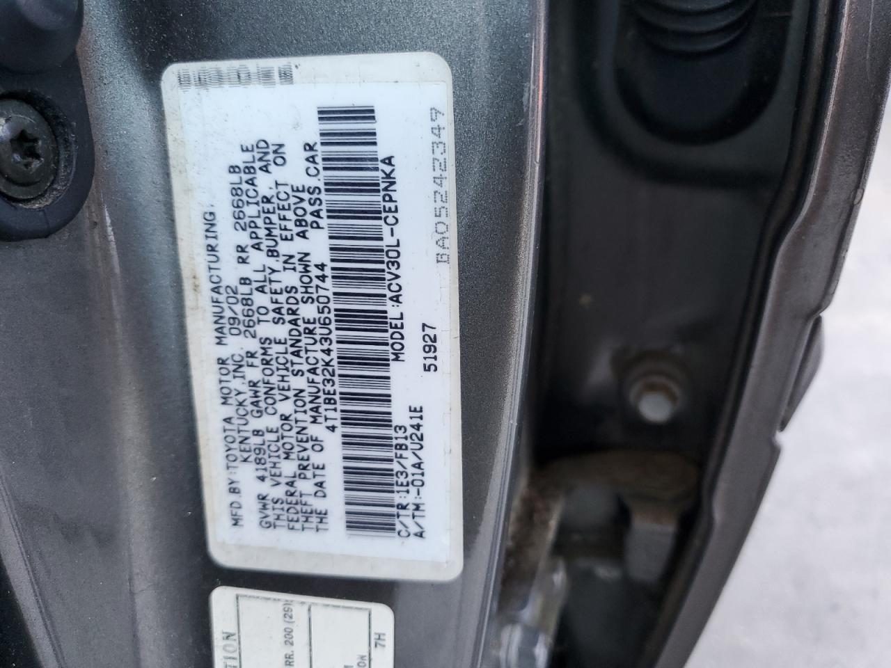 4T1BE32K43U650744 2003 Toyota Camry Le