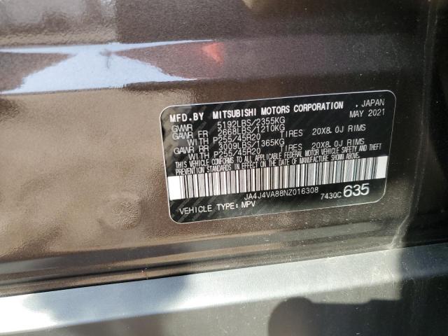 2022 MITSUBISHI OUTLANDER - JA4J4VA88NZ016308