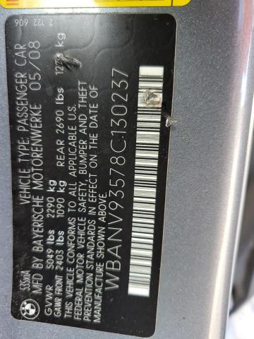 2008 BMW 535 Xi VIN: WBANV93578C130237 Lot: 61406884