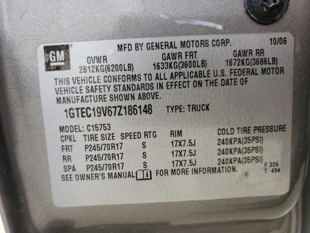 2007 GMC New Sierra C1500 Classic VIN: 1GTEC19V67Z186148 Lot: 63719774