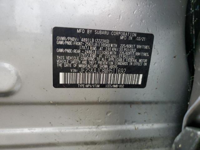 2021 Subaru Forester Premium VIN: JF2SKAJC8MH511692 Lot: 61735304